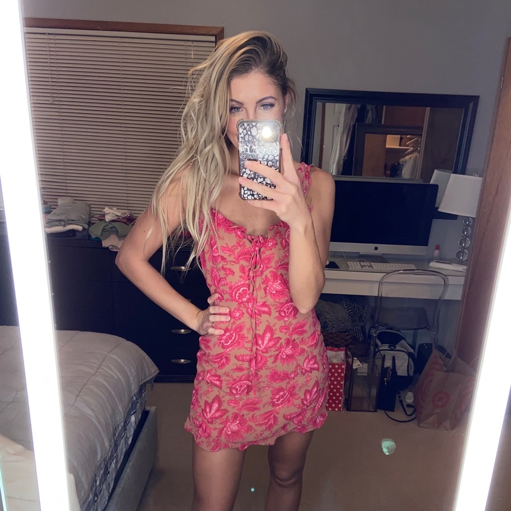 Hello Molly Pink Floral Dress